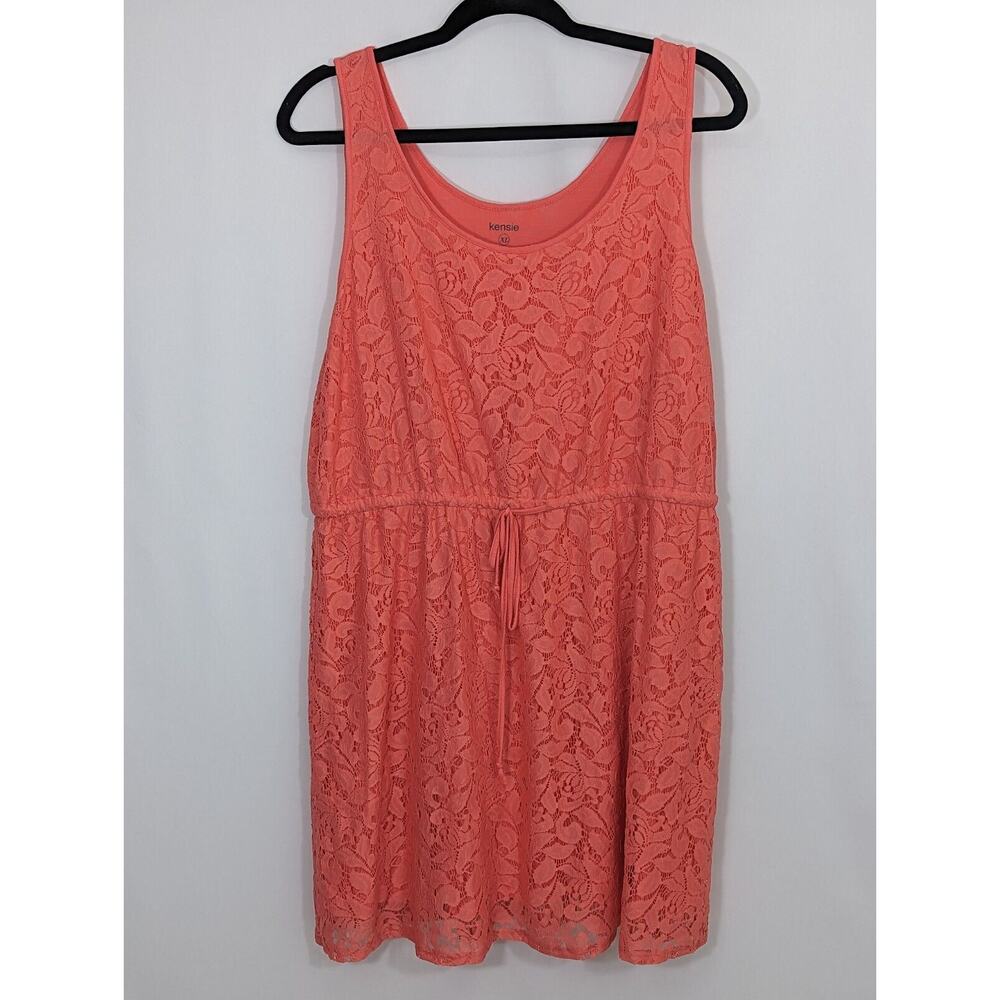 Kensie Lace Overlay Sleeveless Lined Dress Size XL